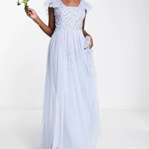 Brand new Baby blue frock and frill bridesmaid dress